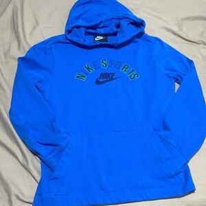 Nike Sports Youth Hoodie Blue Pullover Sweatshirt Kids Small